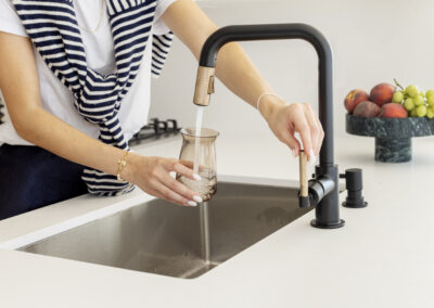 New water lines and plumbing installed during kitchen remodel